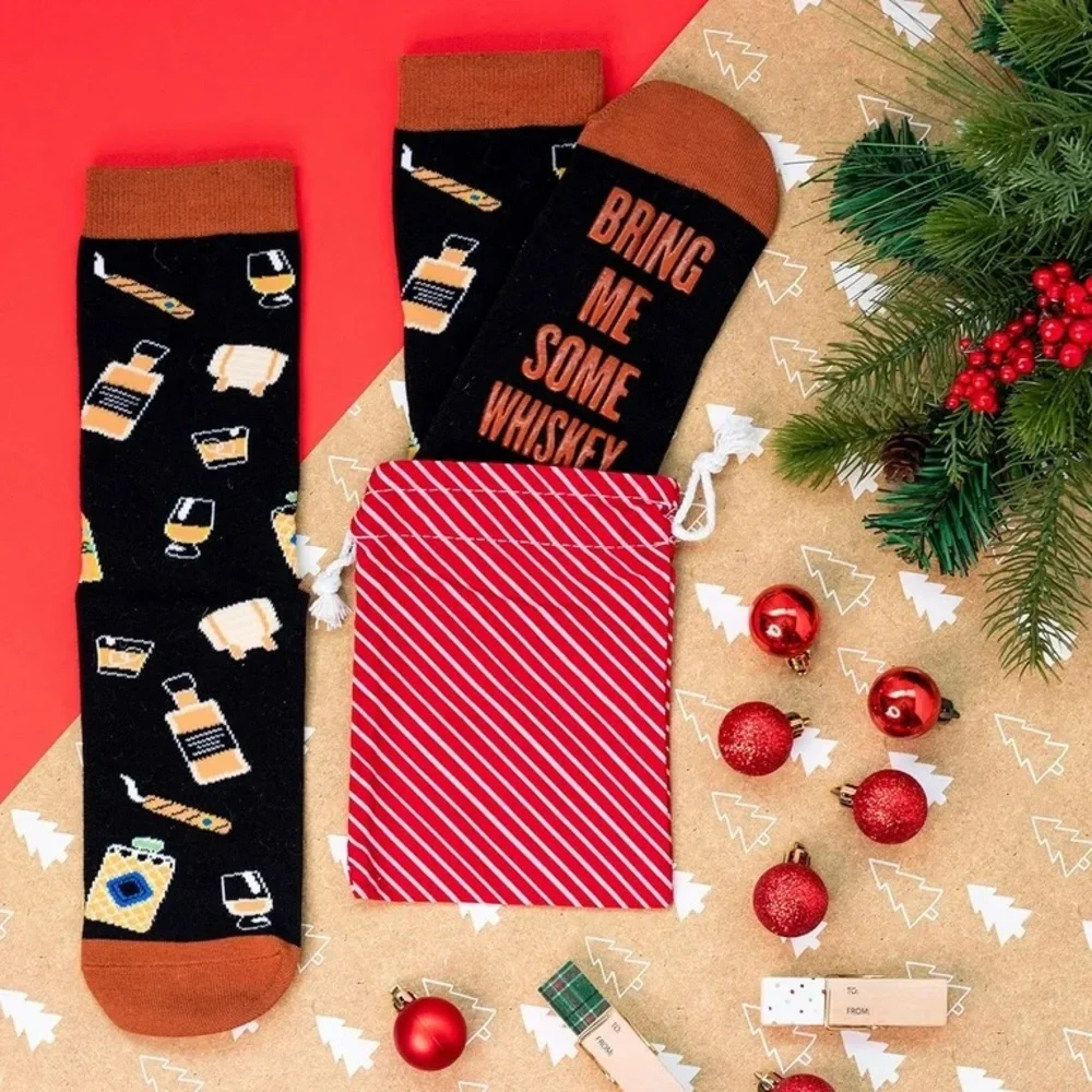 NWT Bring Me Some Whiskey Brown & Black Socks